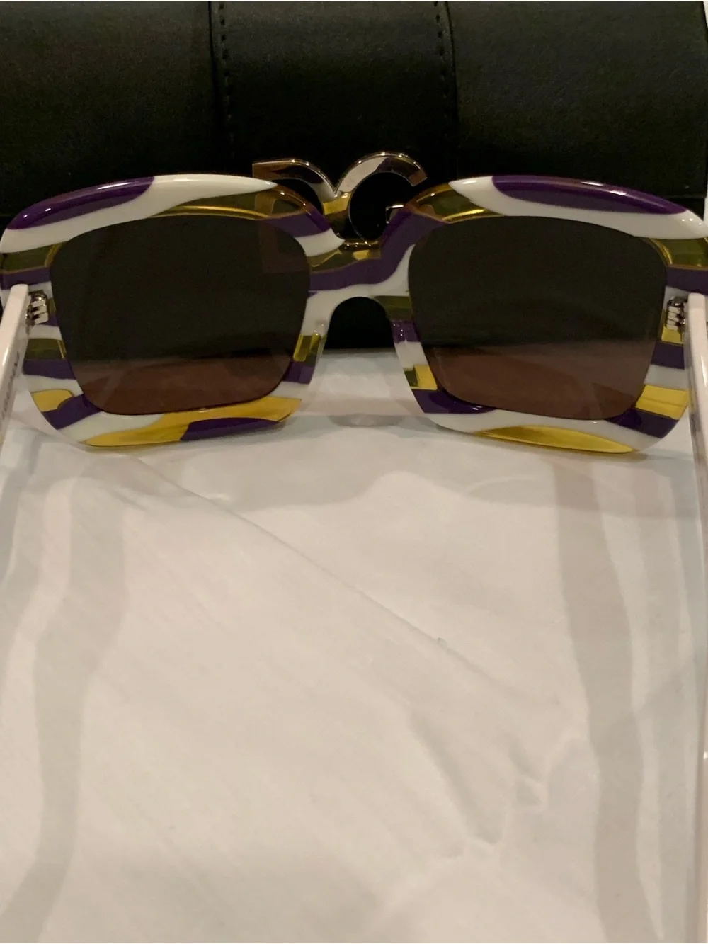 Dolce & Gabbana Purple, Yellow and White Striped Women's Sunglasses